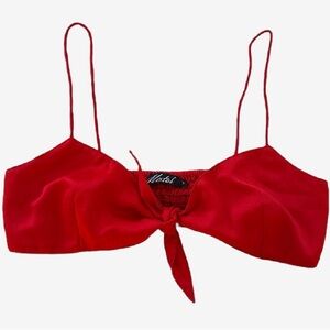 Red Tie-Front Crop Top